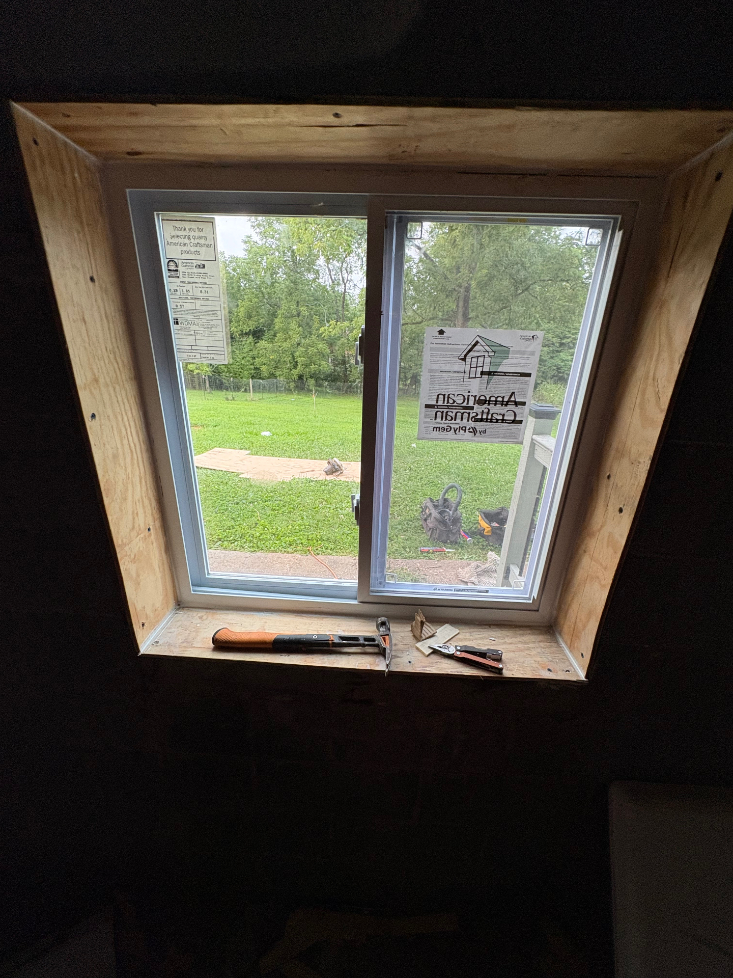 New window trim surround and sill installed in a Lynchburg home